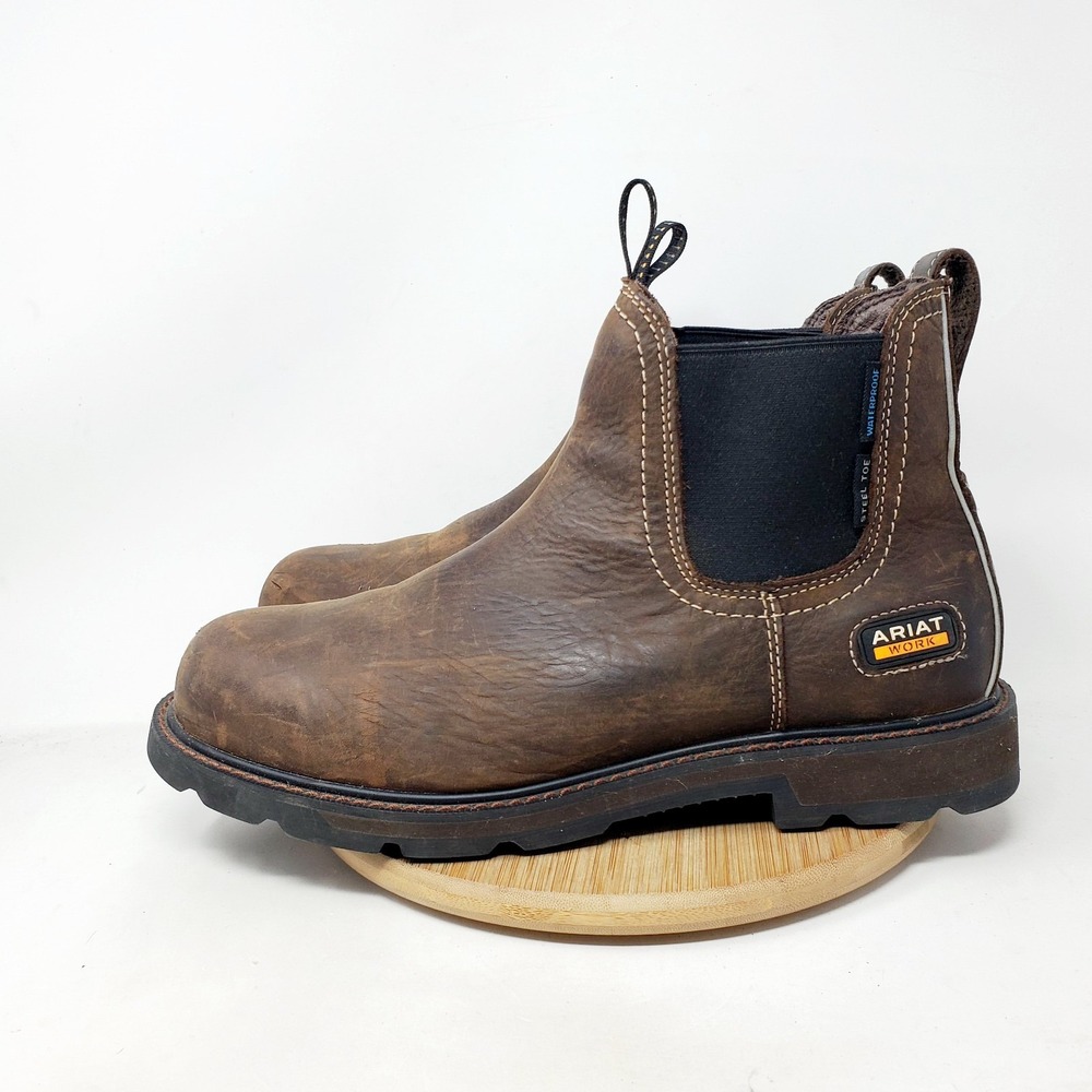 Ariat Groundbreaker Chelsea Boots Mens 11 D Steel Toe WP Western Work Shoes EH